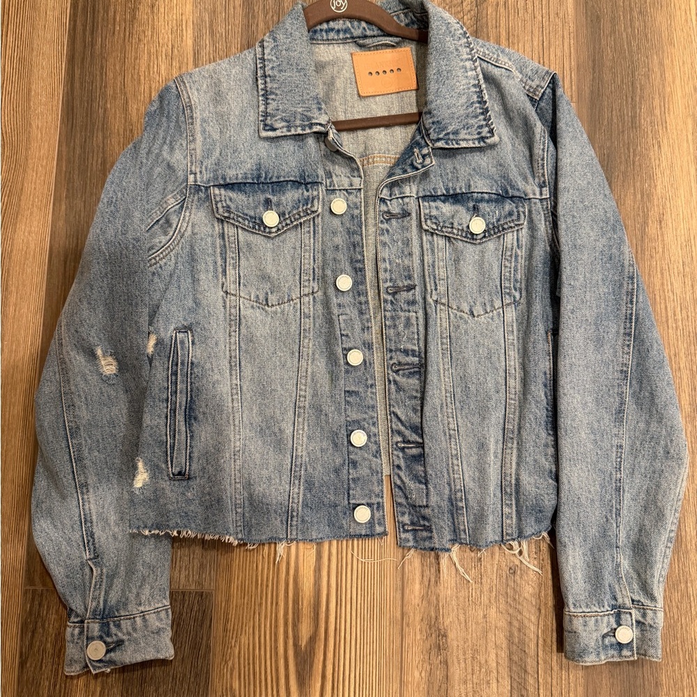 Blank NYC Light Wash Distressed Denim Jacket